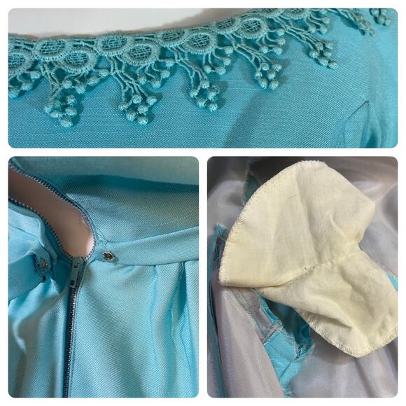 50's Robin's Egg Blue Cocktail Gown by Harry Keiser - Picture 6 of 7